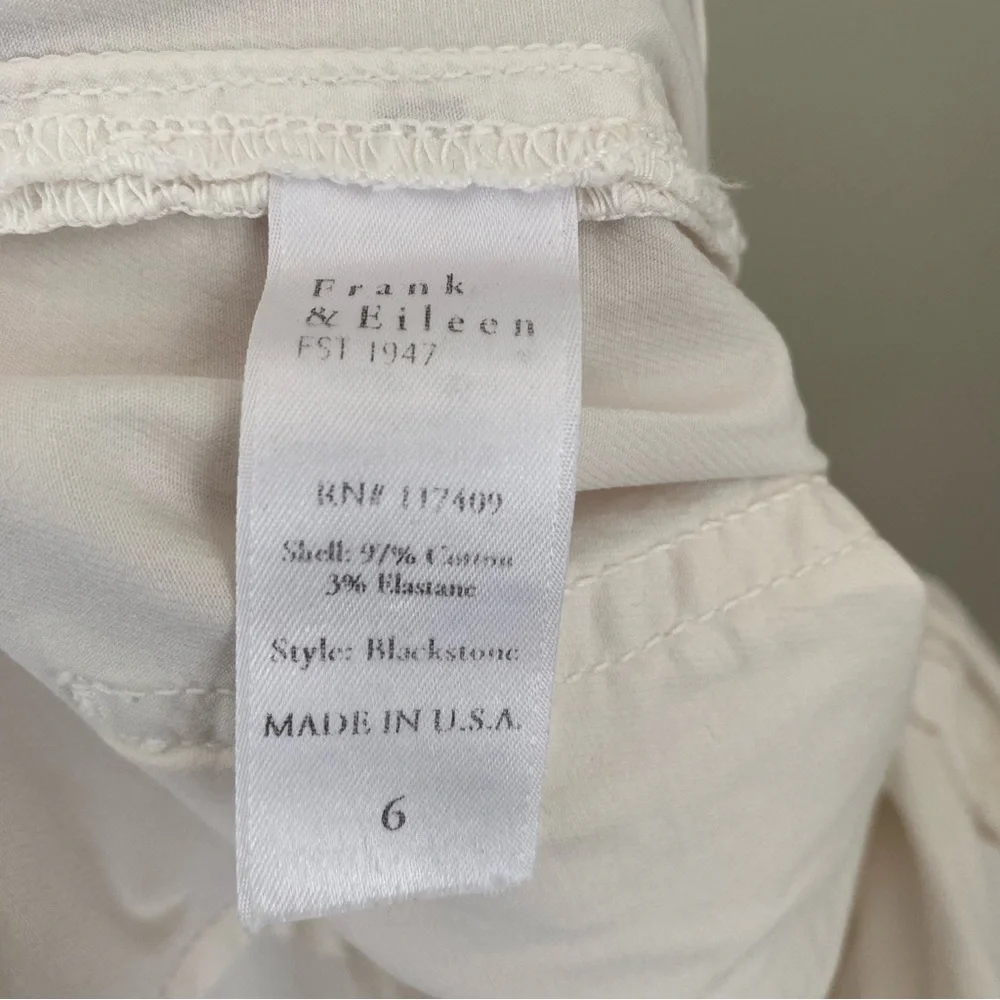 Frank and Eileen Blackstone Utility Pant White Size 6 Cottagecore Coastal Boho - Picture 10 of 13